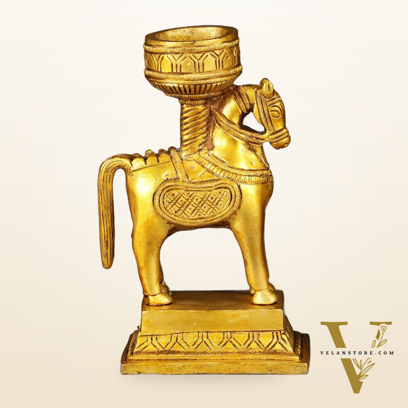 Pure Brass Pair of Horse Candle Holders 5.5"