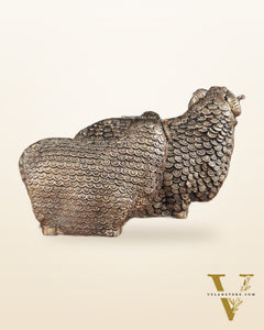 Pure Brass Pair of Intricately Carved Sheep Figurines (Vastu Recommended)