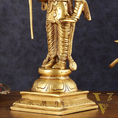 Pure Brass Palani Raja Alangaram Murugan Statue - 12"
