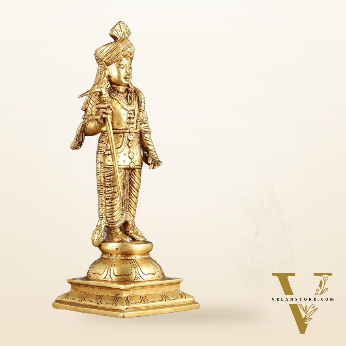 Pure Brass Palani Raja Alangaram Murugan Statue - 12"