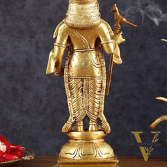 Pure Brass Palani Raja Alangaram Murugan Statue - 12"