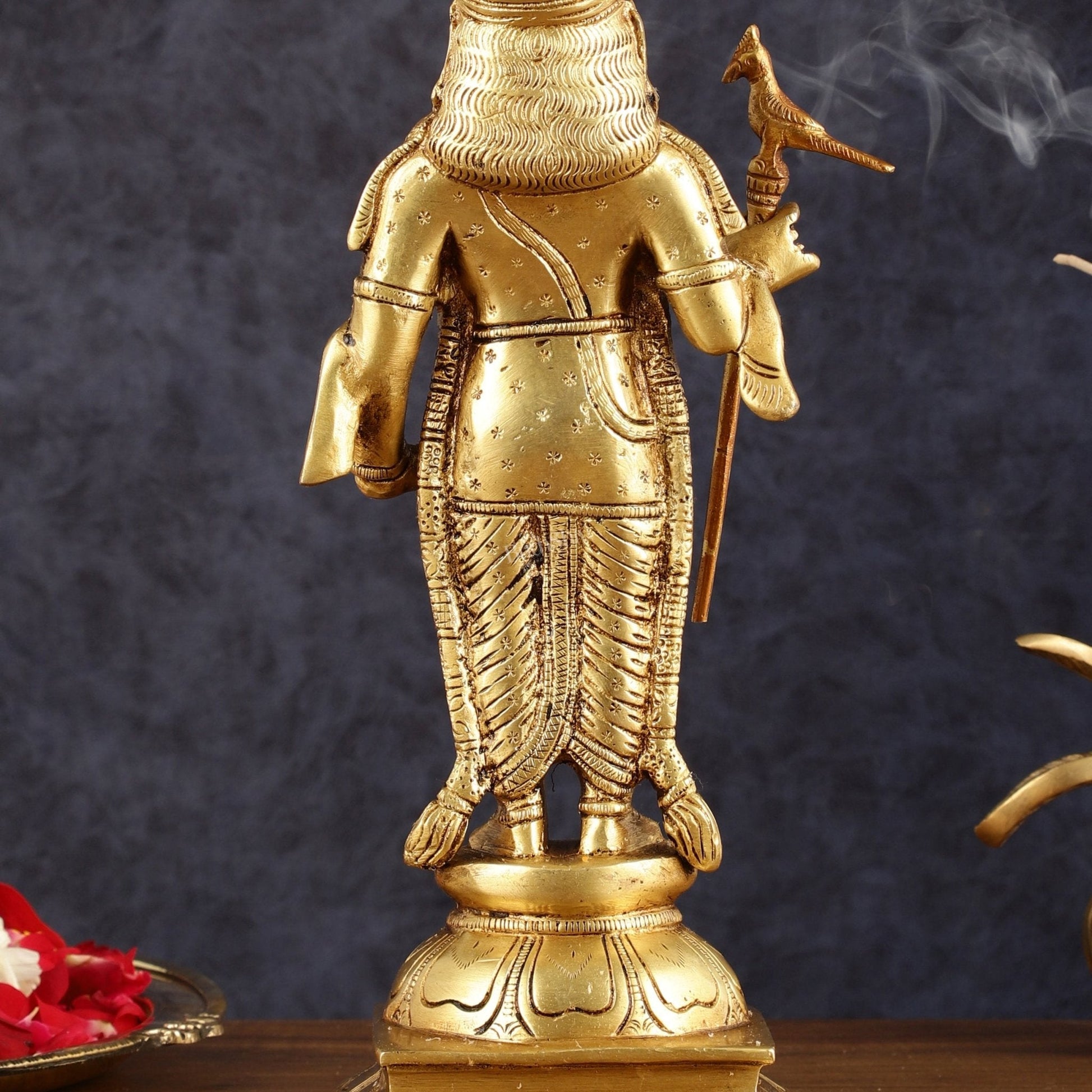 Pure Brass Palani Raja Alangaram Murugan Statue - 12"