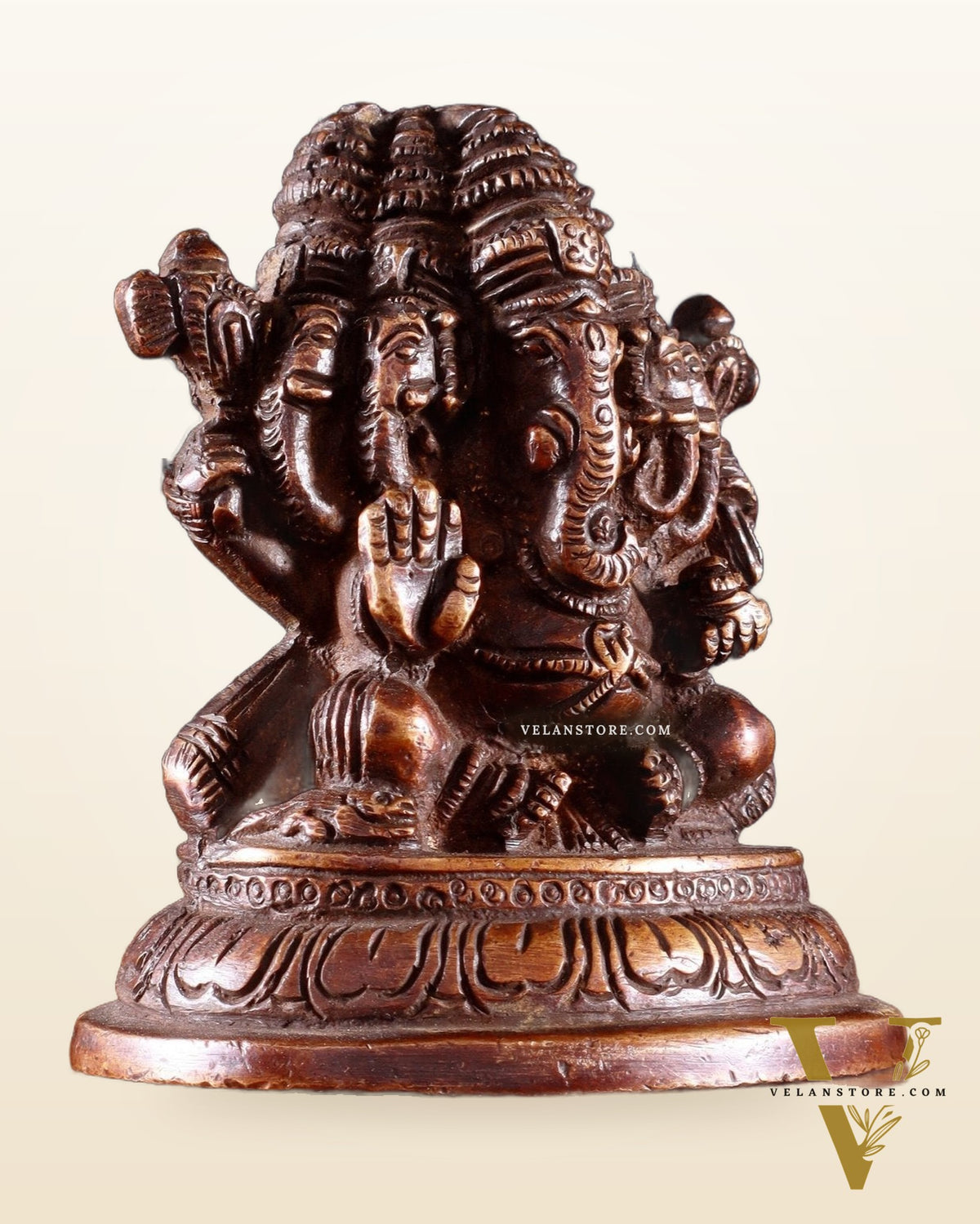 Pure Brass Panchmukhi Ganapati Idol 3.5"