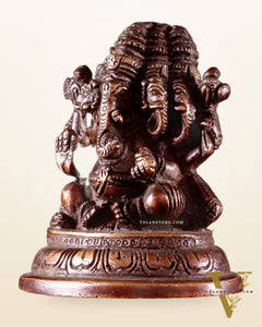 Pure Brass Panchmukhi Ganapati Idol 3.5"