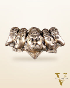 Pure Brass Panchmukhi Hanuman 5 Faces Wall Hanging – 4.5 Inch (original mould)
