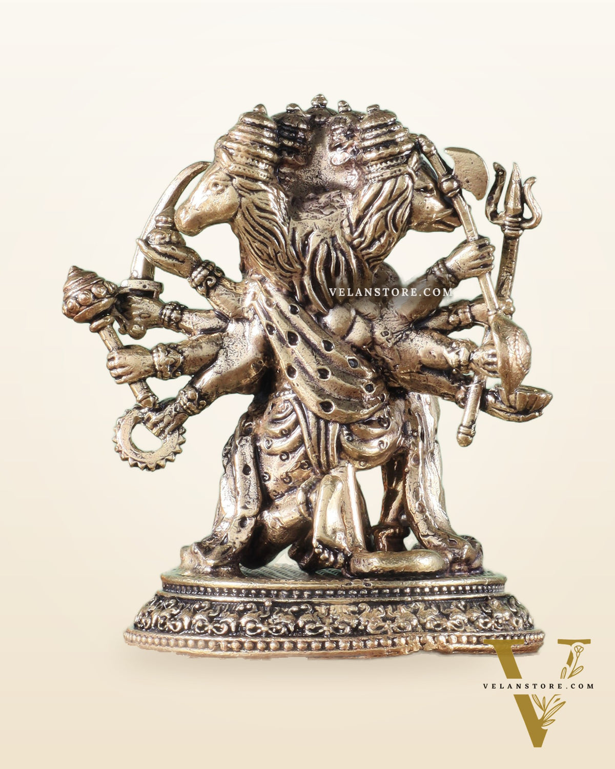Pure Brass Panchmukhi Hanuman Idol - 3 inch