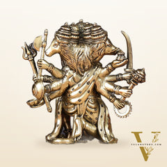 Pure Brass Panchmukhi Hanuman Idol - 4.5 inch