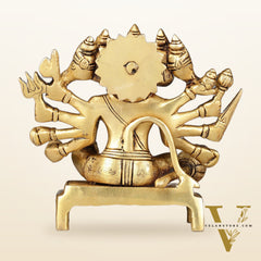 Pure Brass Panchmukhi Hanuman Idol - Superfine 6.5"