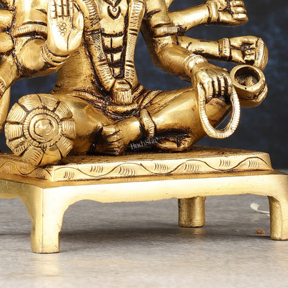Pure Brass Panchmukhi Hanuman Idol - Superfine 6.5"