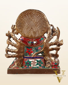 Pure Brass Panchmukhi Hanuman Statue 7.5 Inch stonework