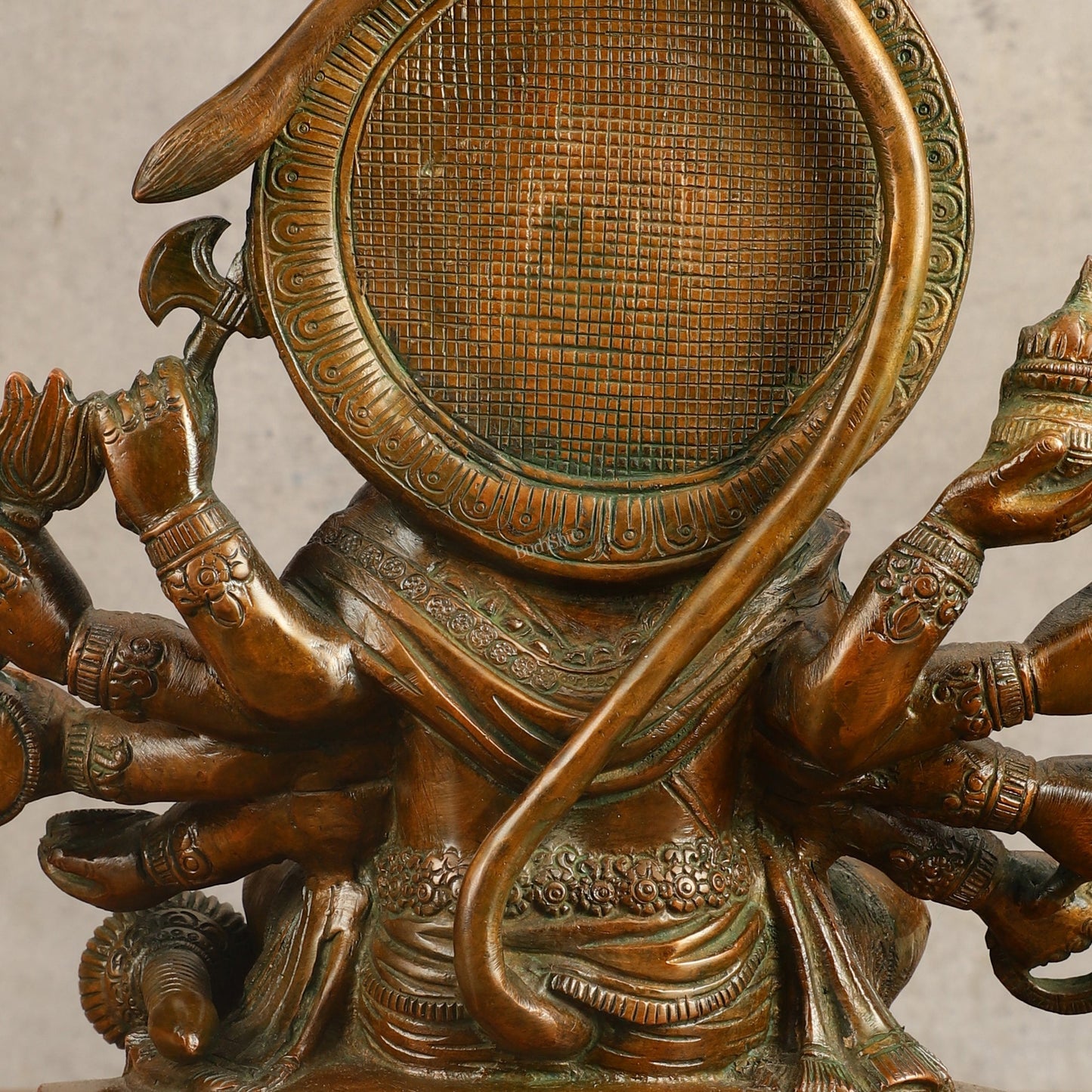 Pure Brass Panchmukhi Hanuman Statue with Crossed Legs 9.5 inch