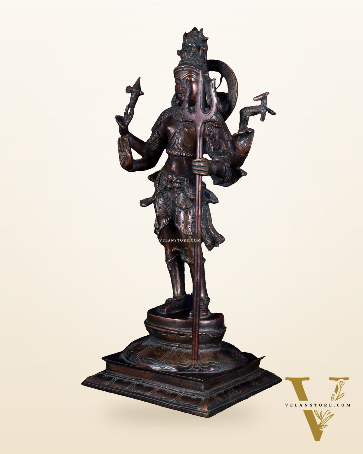 Pure Brass Pashupatinath Lord Shiva standing Statue – 21”