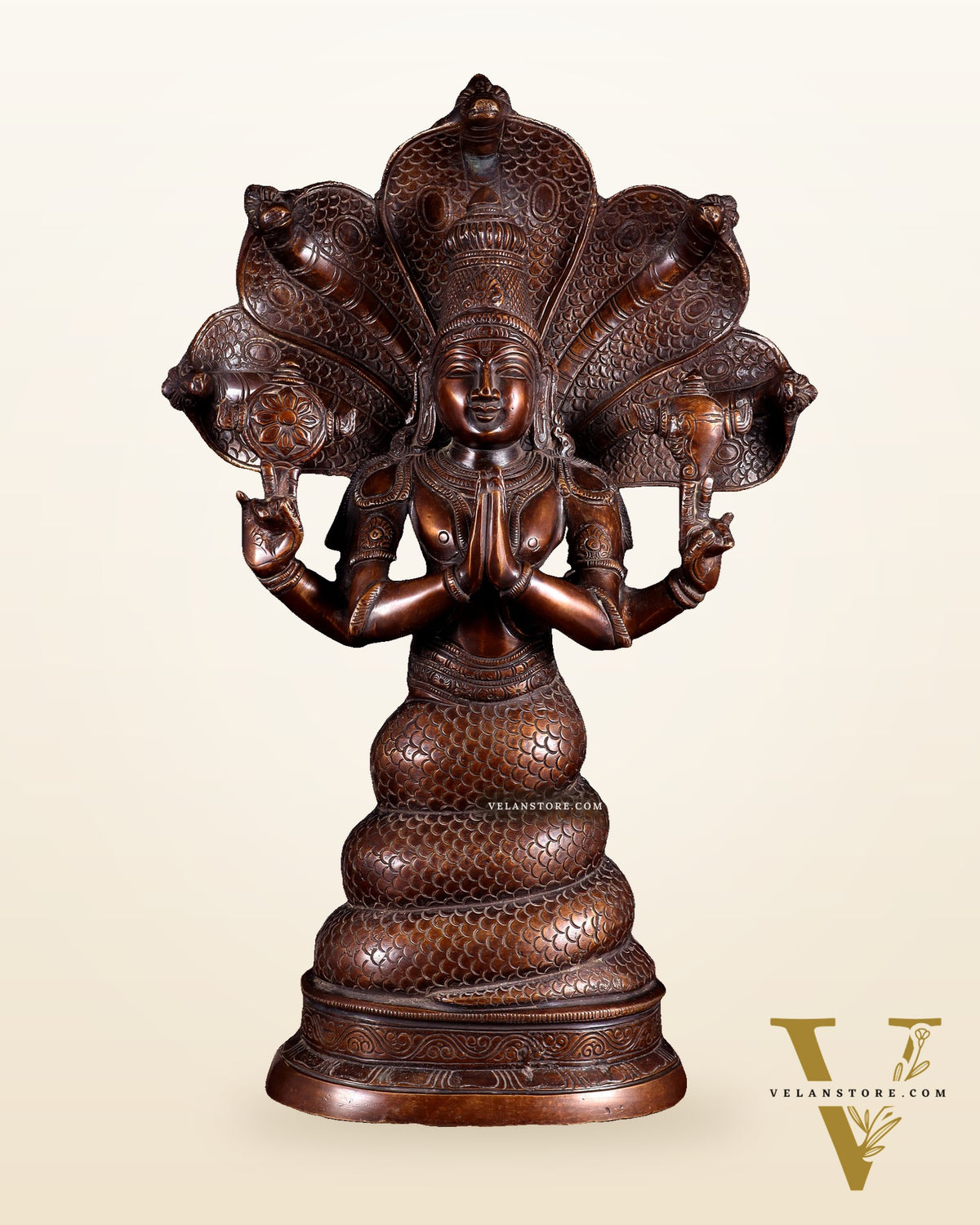 Pure Brass Patanjali Statue 15" antique brown tone