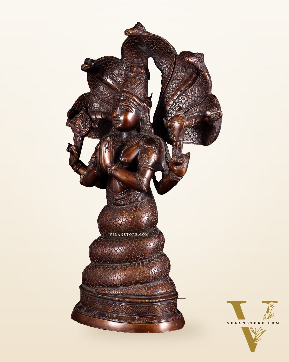 Pure Brass Patanjali Statue 15" antique brown tone