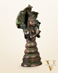 Pure Brass Patanjali Statue 15" green patina