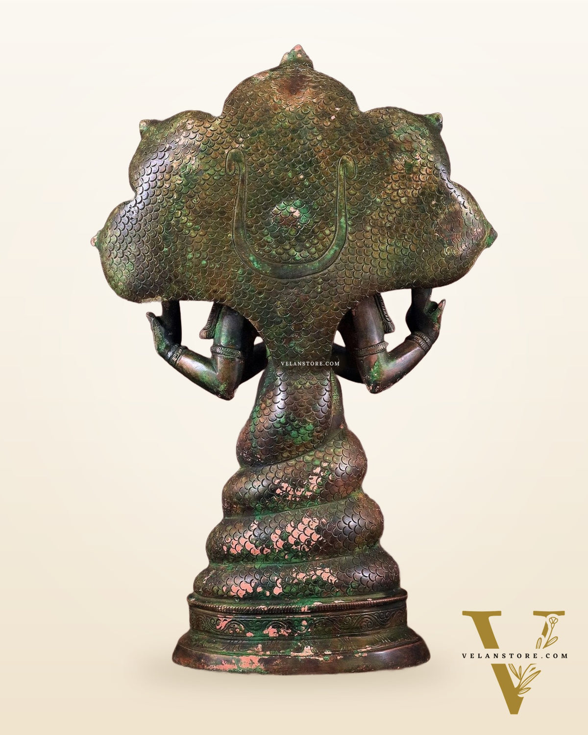 Pure Brass Patanjali Statue 15" green patina