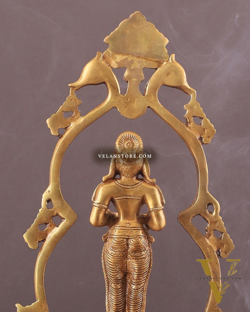 Pure Brass Pavai Deep Lady Lakshmi Statue with Multiple Diyas - 14"