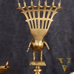 Pure Brass Peacock Agarbatti Incense Holder - 12 Inch