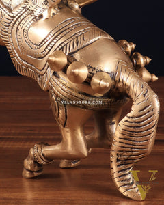Pure Brass Pegasus Flying Horse Statue with Wings | Elegant Showpiece - 9 Inches matte tone