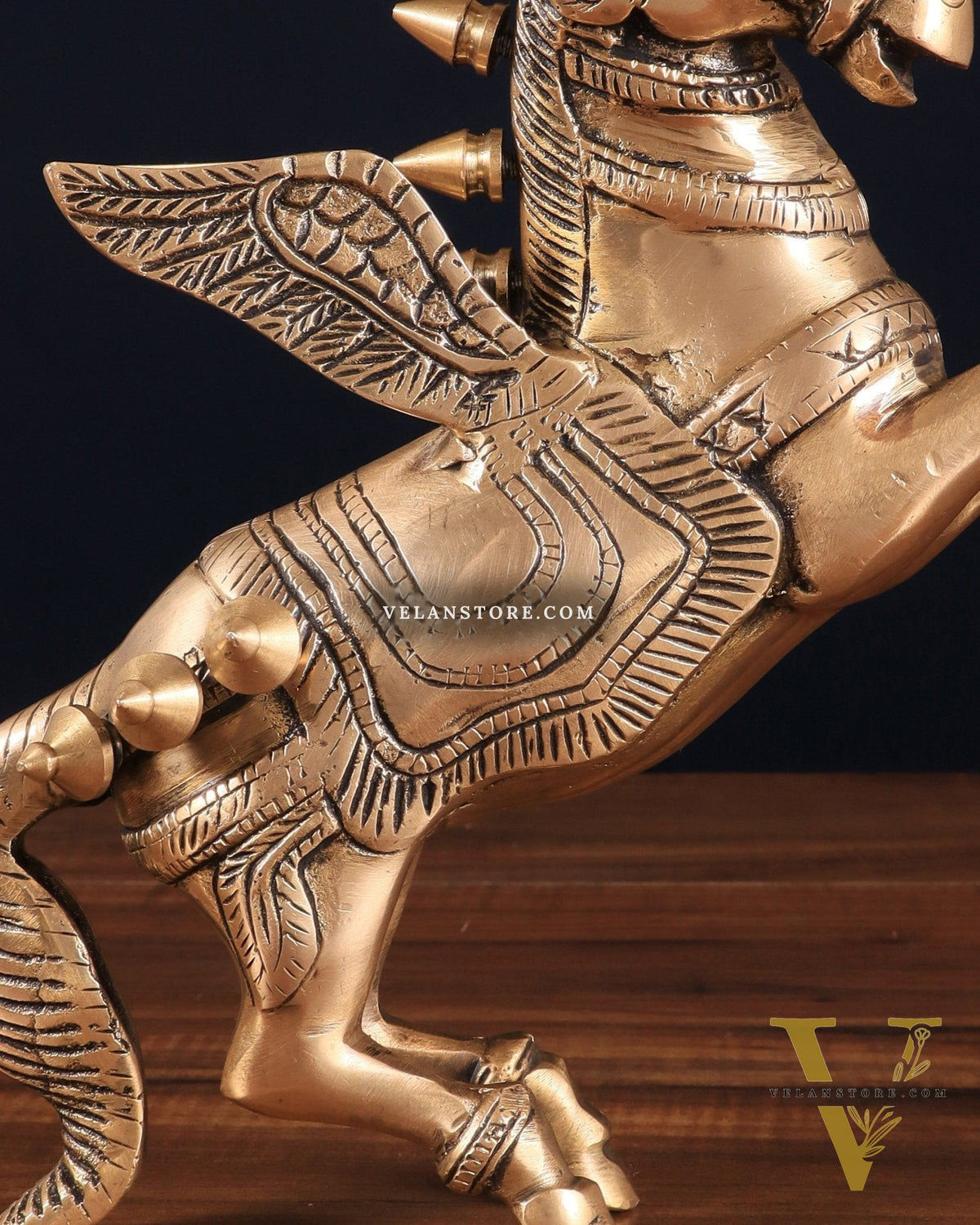 Pure Brass Pegasus Flying Horse Statue with Wings | Elegant Showpiece - 9 Inches matte tone