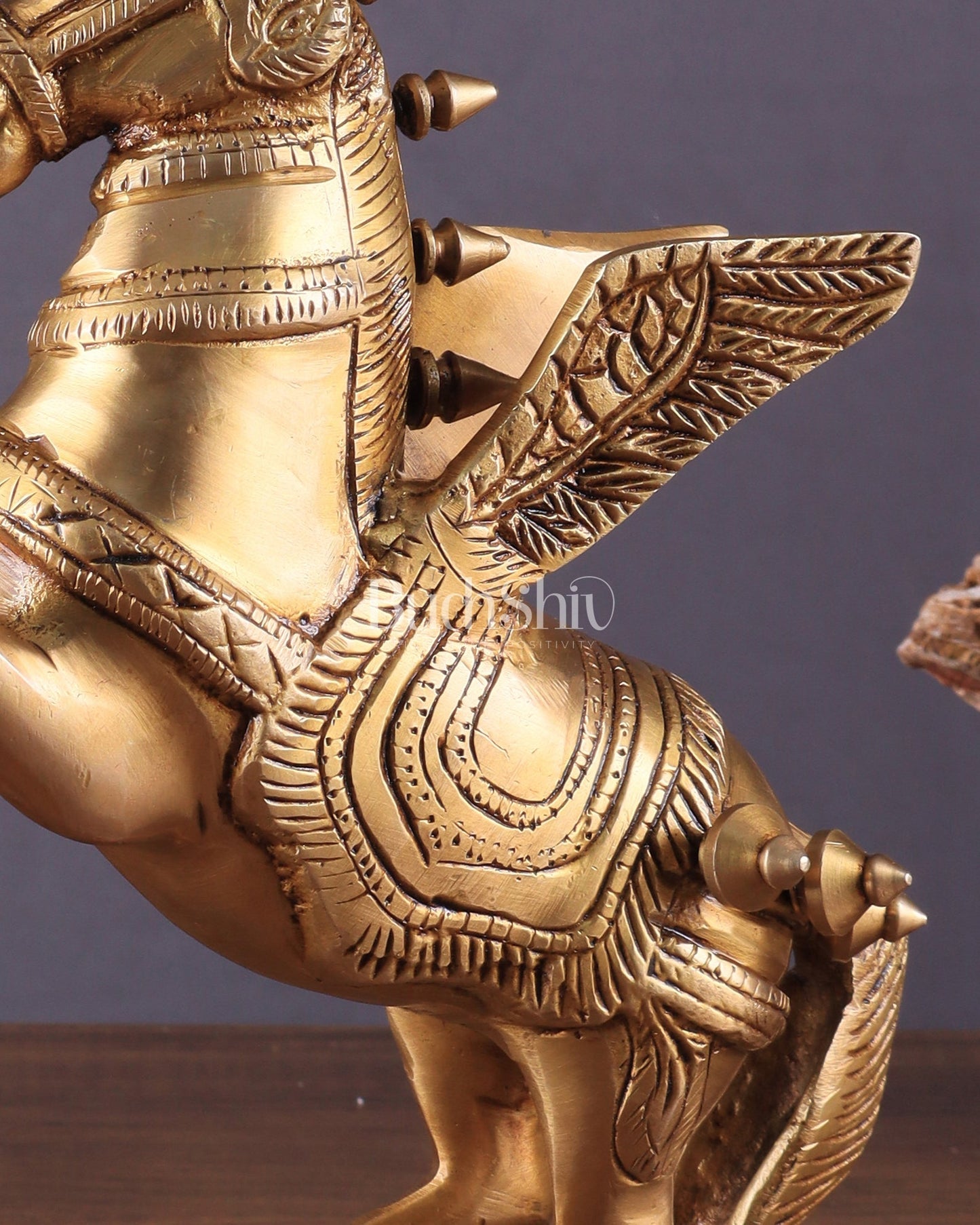 Pure Brass Pegasus Flying Horse Statue with Wings | Elegant Showpiece - 9 Inches