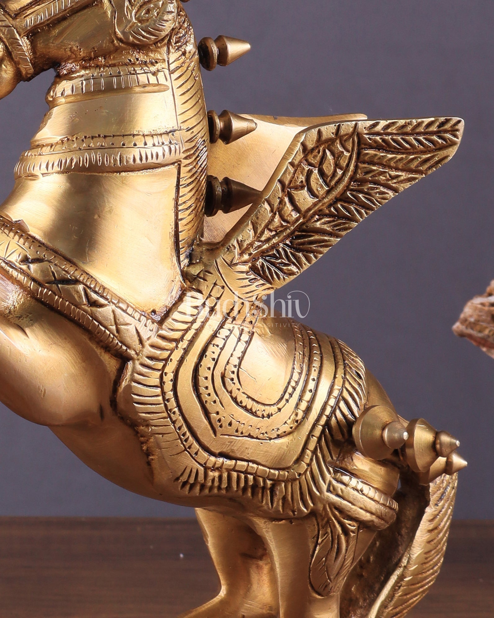 Pure Brass Pegasus Flying Horse Statue with Wings | Elegant Showpiece - 9 Inches