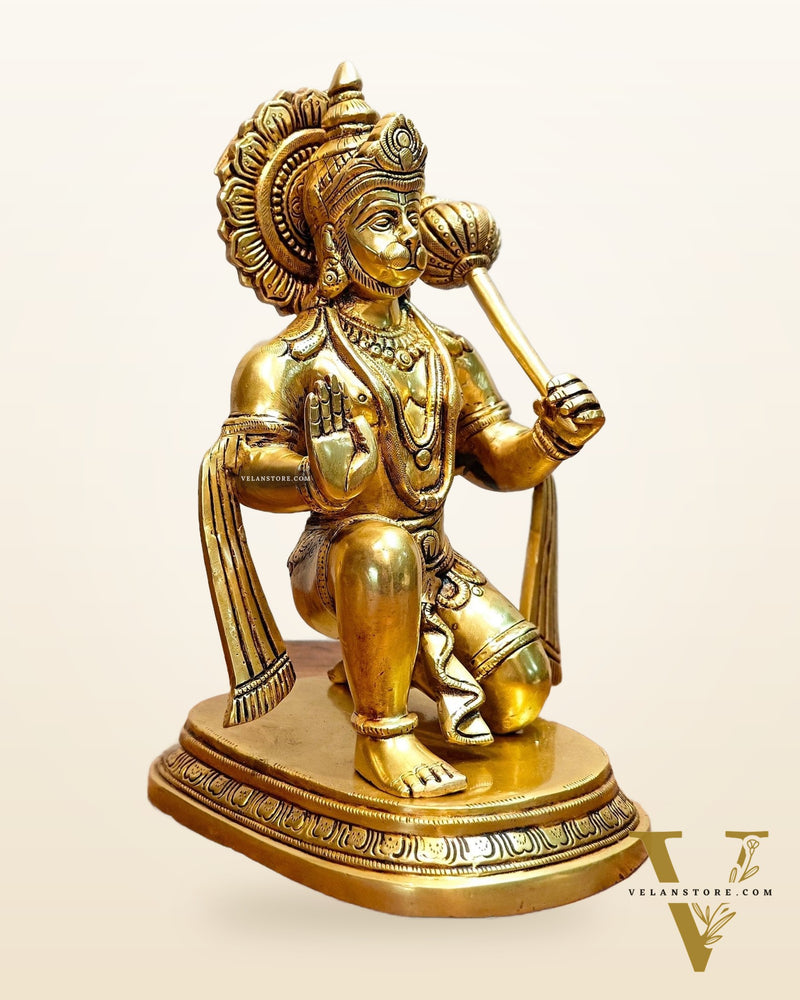 Pure Brass Powerful Lord Hanuman Statue 12 inch
