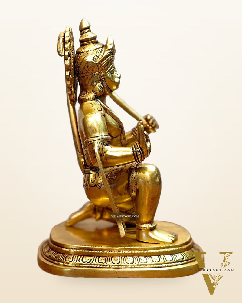 Pure Brass Powerful Lord Hanuman Statue 12 inch