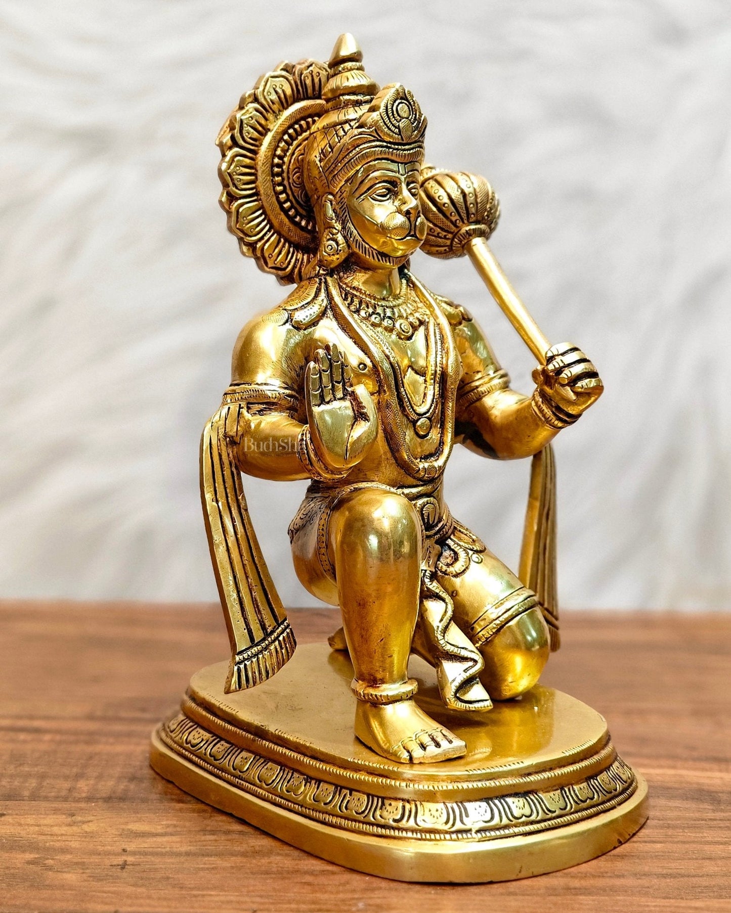 Pure Brass Powerful Lord Hanuman Statue 12 inch
