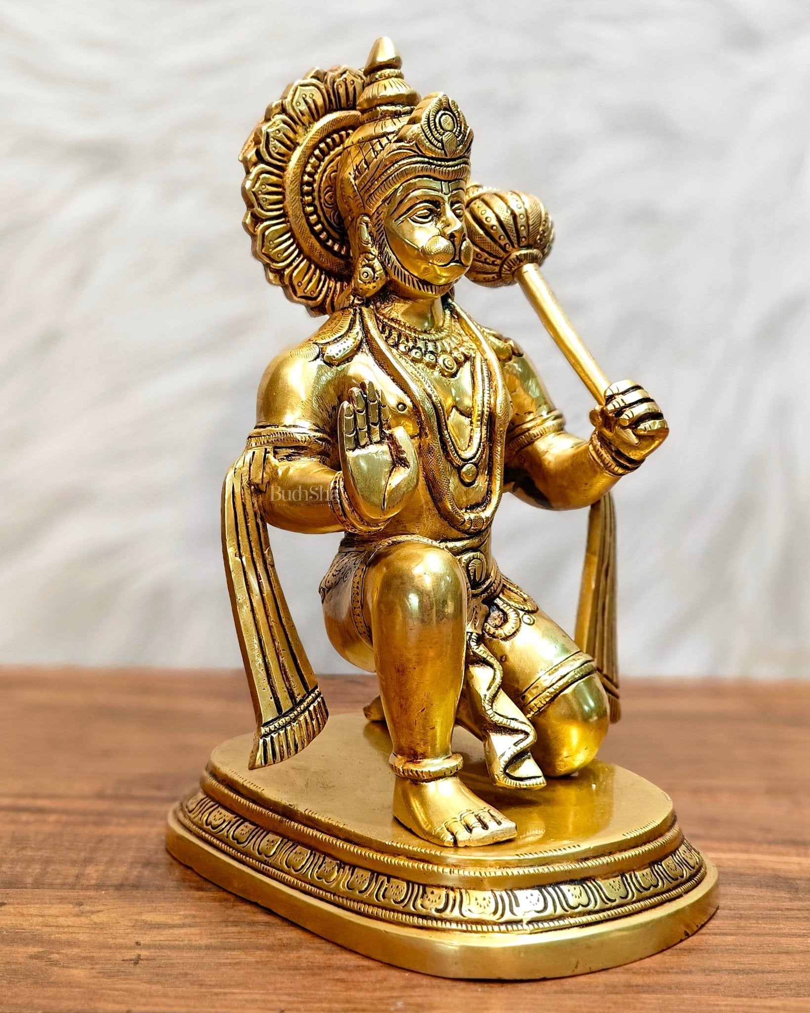 Pure Brass Powerful Lord Hanuman Statue 12 inch