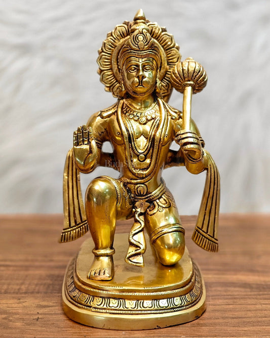 Pure Brass Powerful Lord Hanuman Statue 12 inch