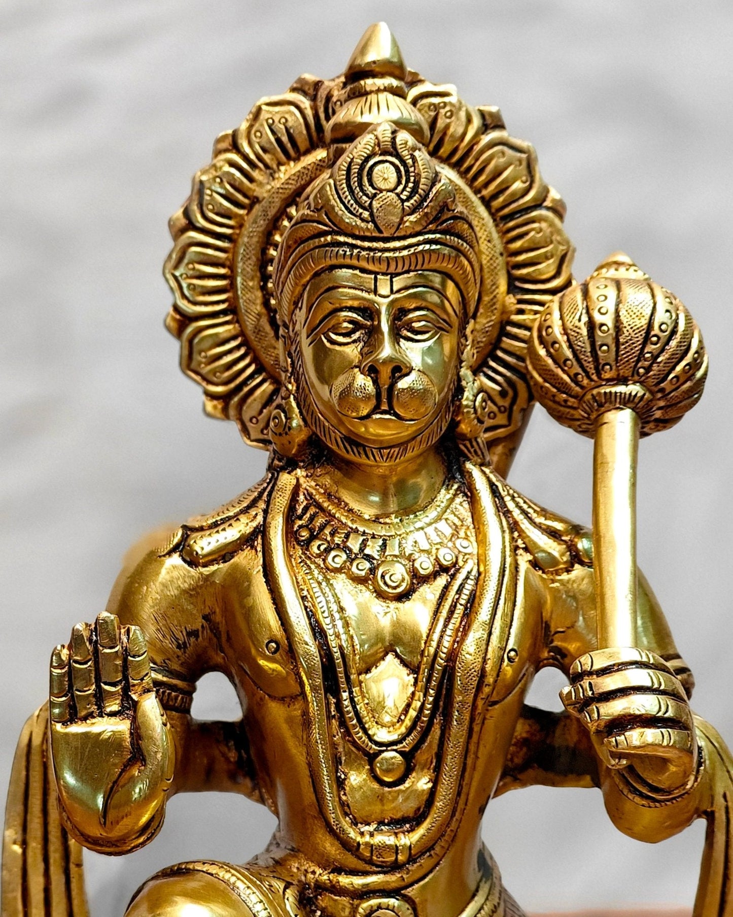 Pure Brass Powerful Lord Hanuman Statue 12 inch