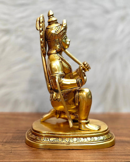 Pure Brass Powerful Lord Hanuman Statue 12 inch