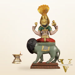 Pure Brass Pratyangira Devi Bhadrakali Statue - 19 Inch