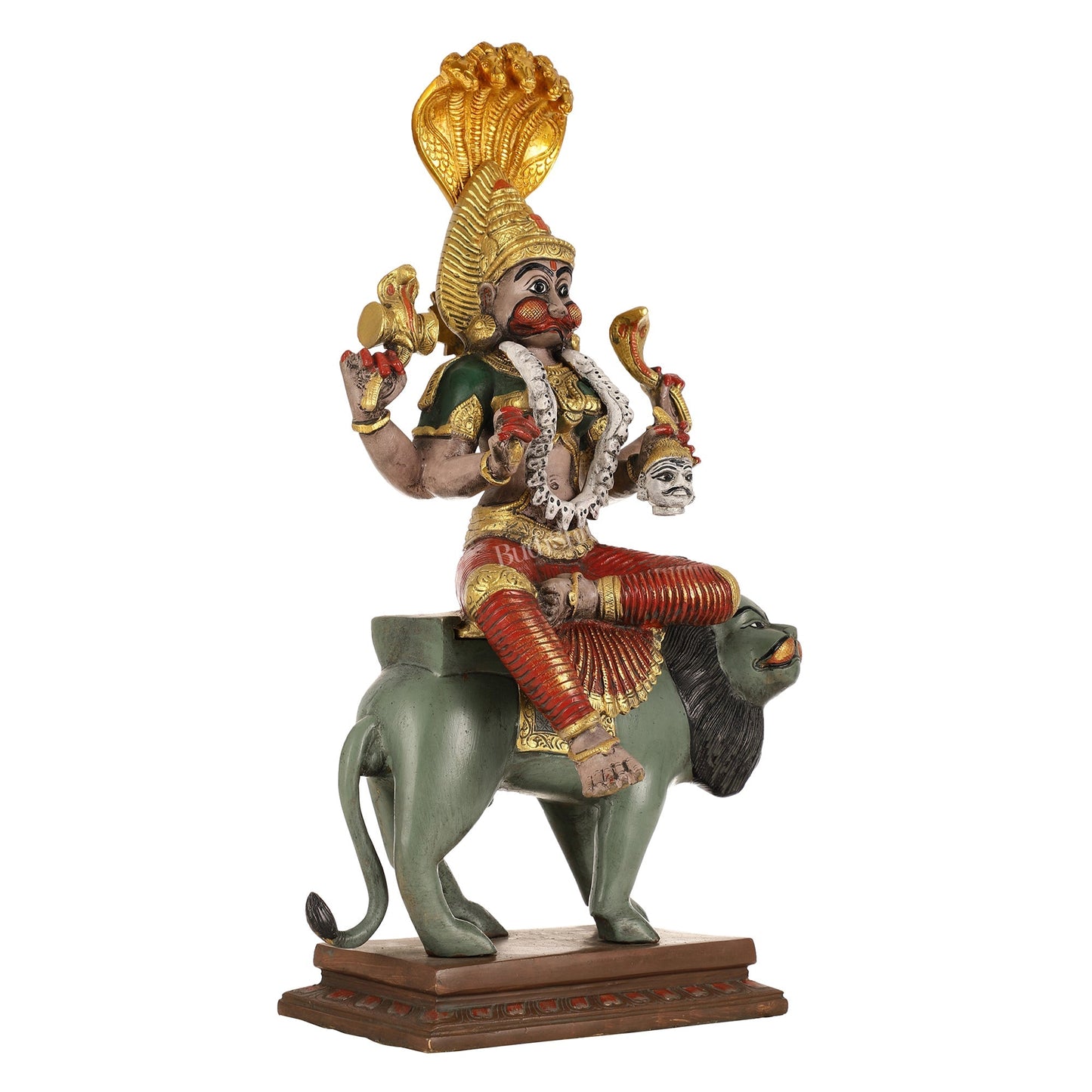 Pure Brass Pratyangira Devi Bhadrakali Statue - 19 Inch