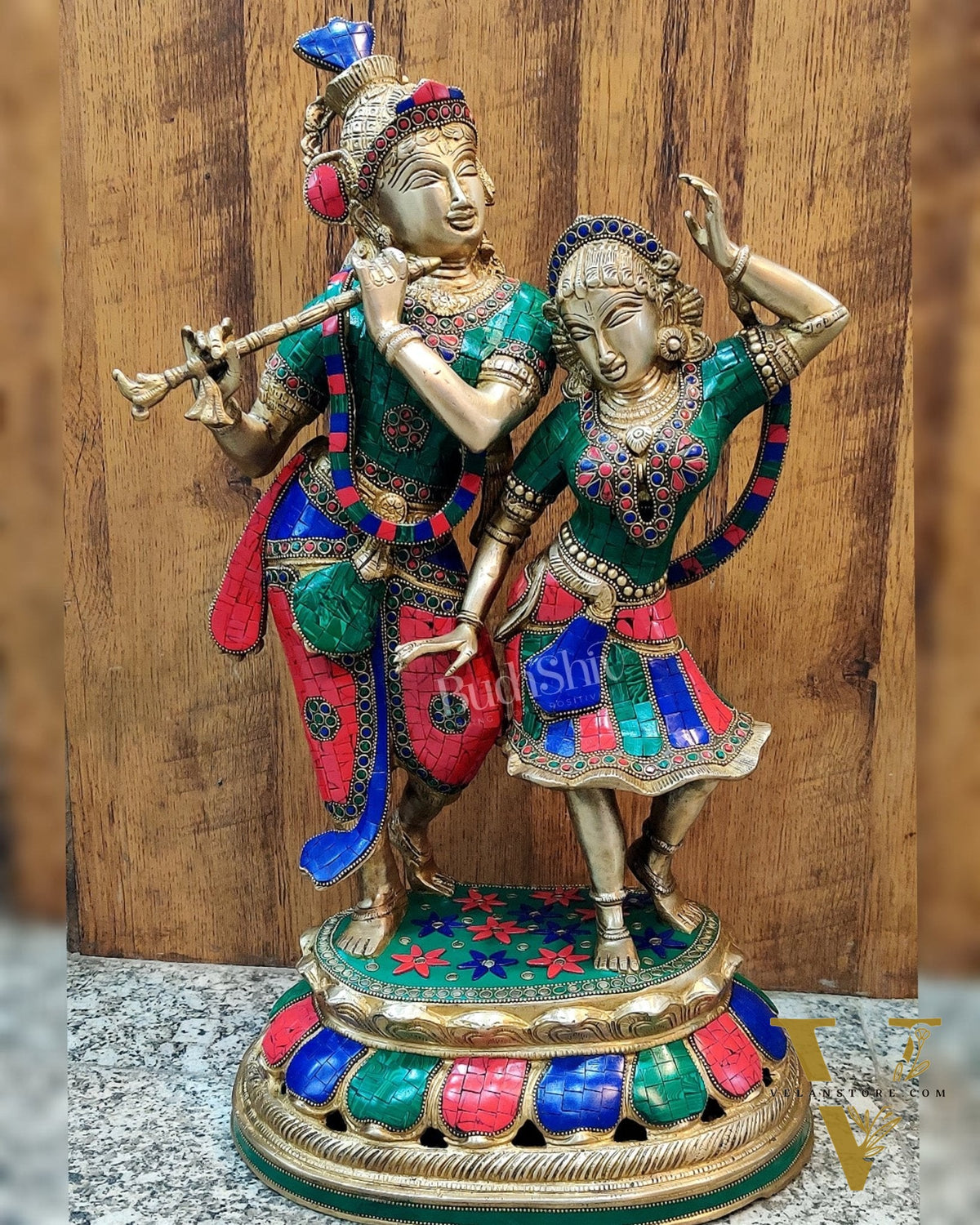 Pure Brass Radha Krishna Dancing Statue  23 inches