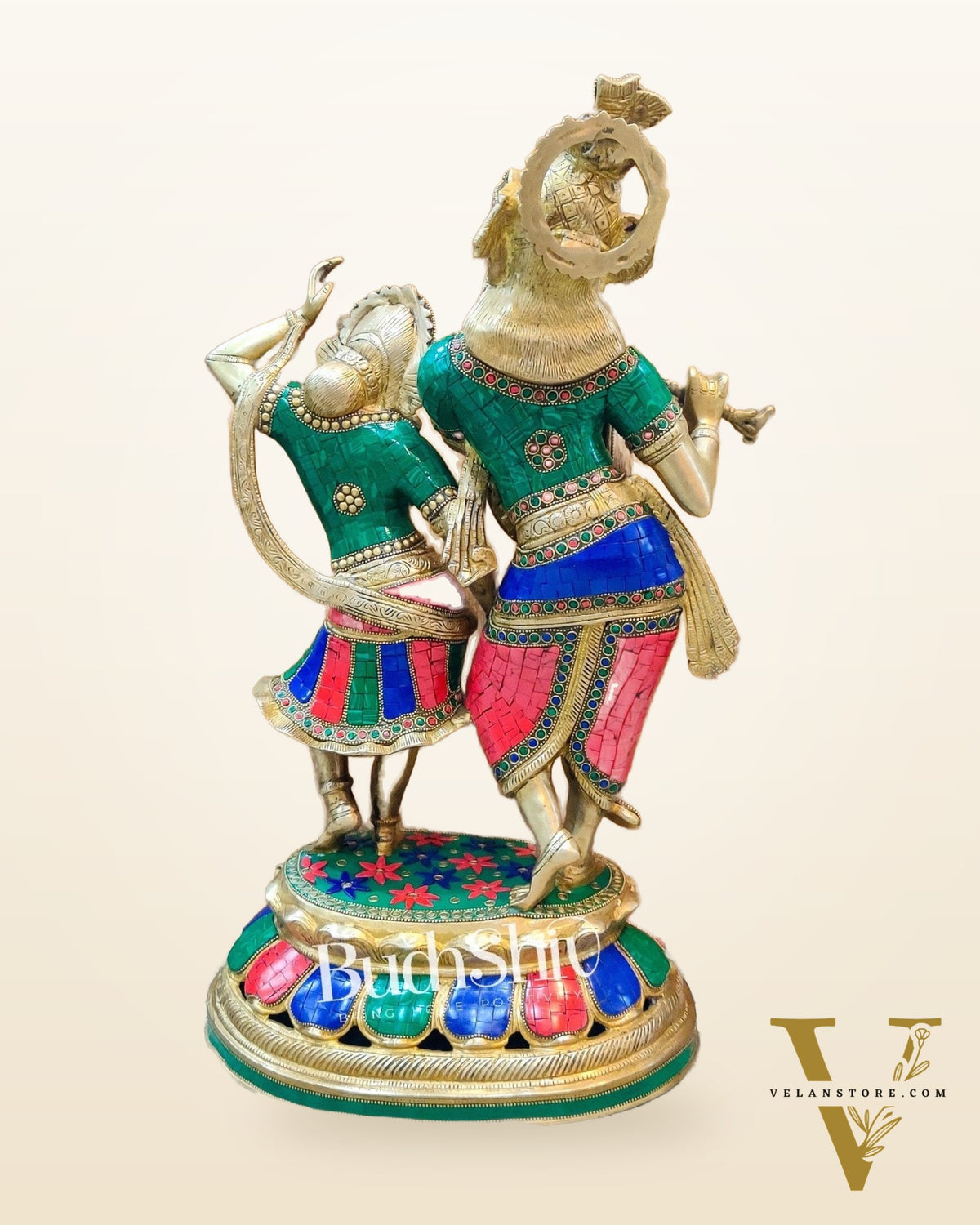 Pure Brass Radha Krishna Dancing Statue  23 inches