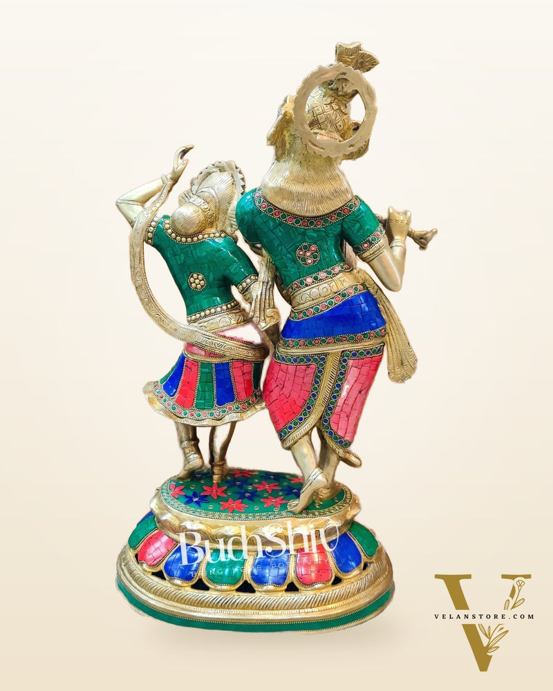 Pure Brass Radha Krishna Dancing Statue  23 inches