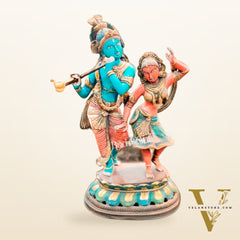 Pure Brass Radha Krishna Dancing Statue 23 inches