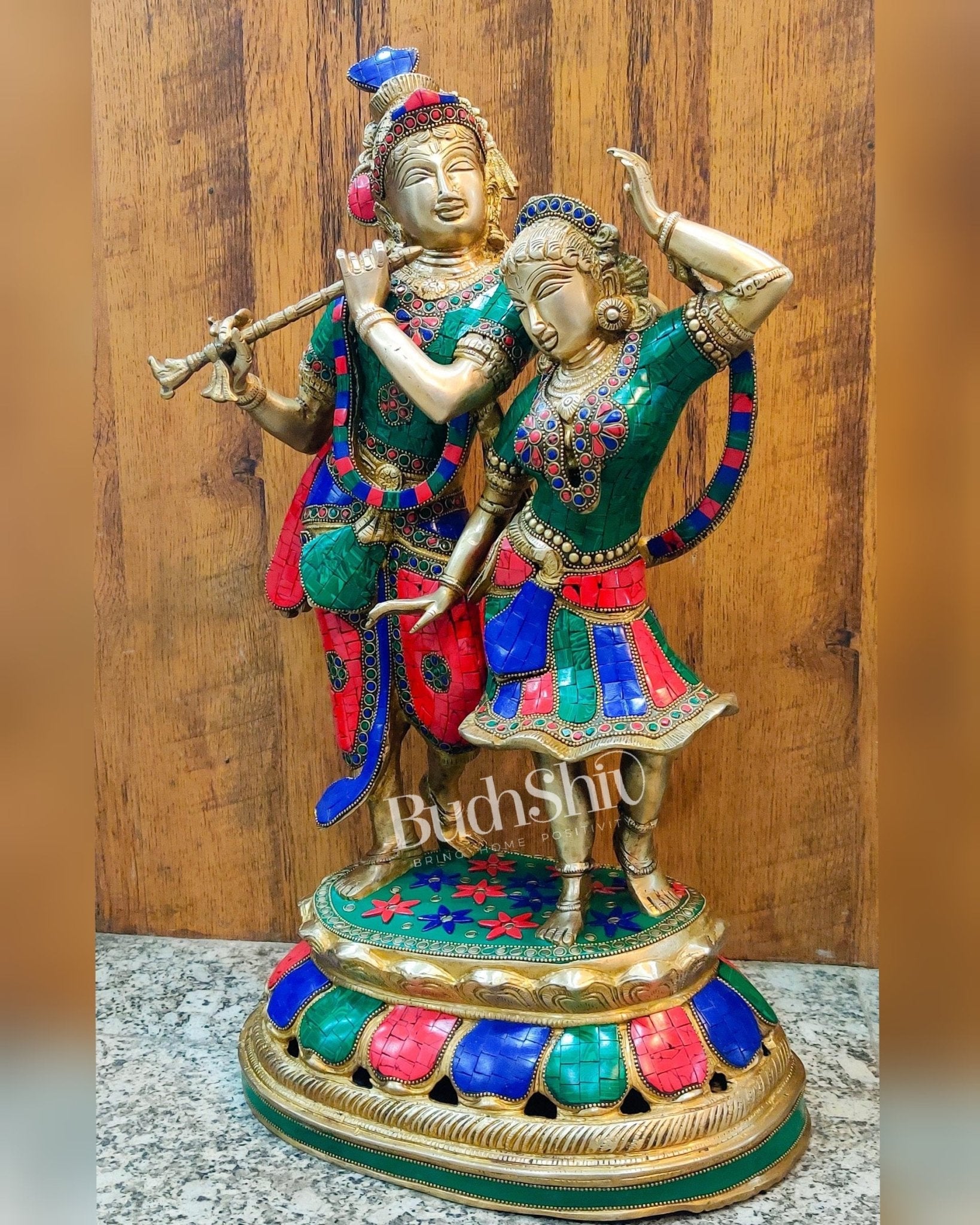 Pure Brass Radha Krishna Dancing Statue  23 inches