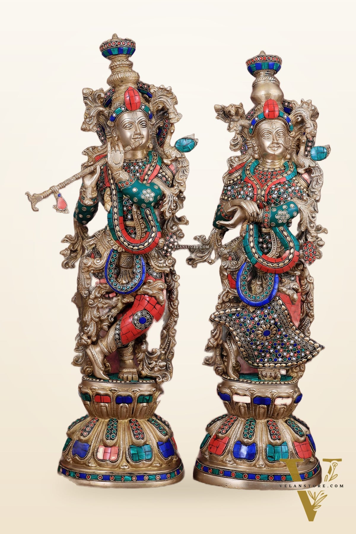 Pure Brass Radha Krishna Idol 25 inch