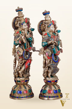 Pure Brass Radha Krishna Idol 25 inch