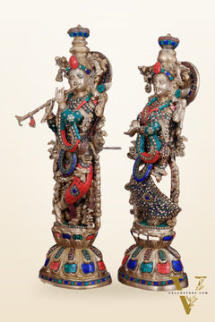Pure Brass Radha Krishna Idol 25 inch