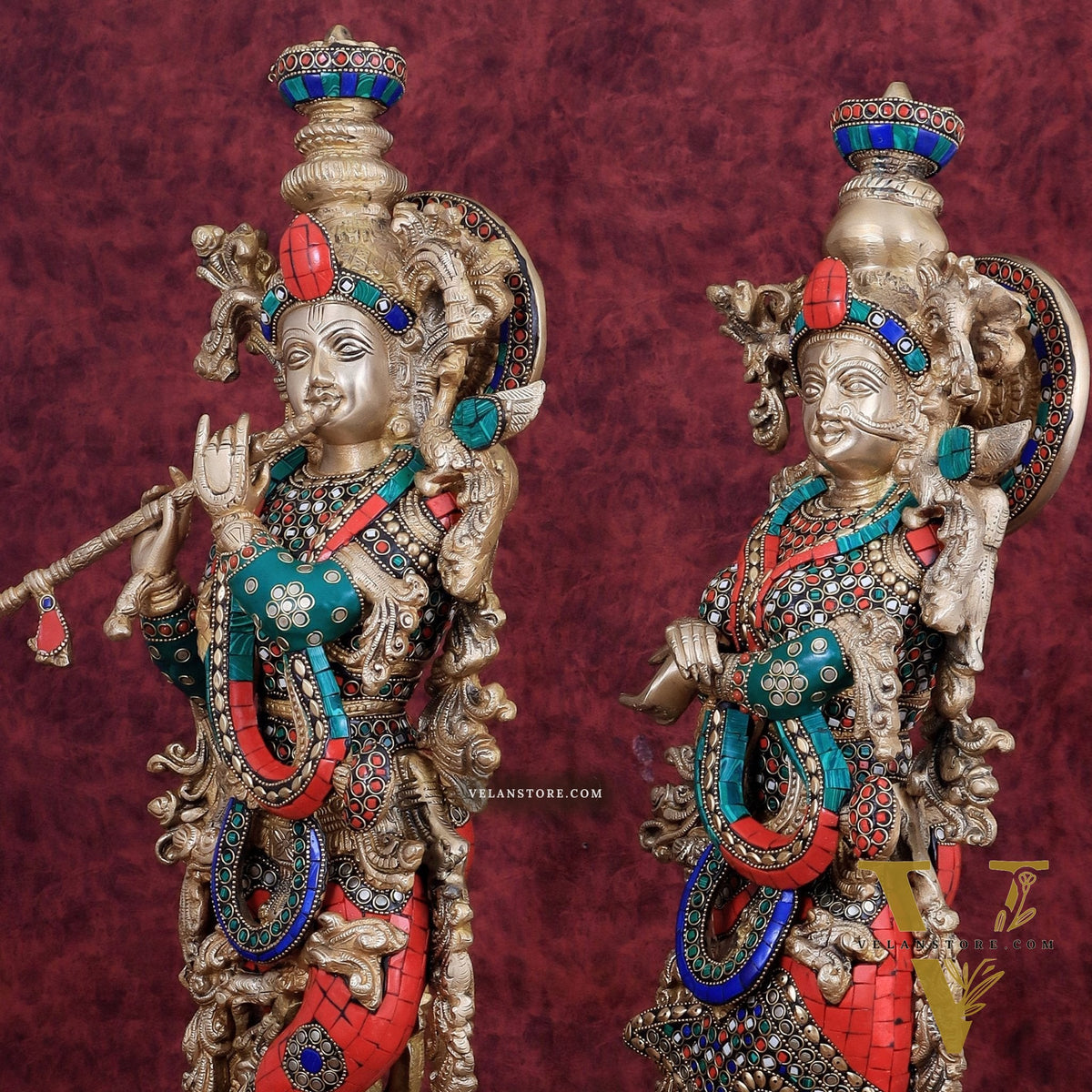 Pure Brass Radha Krishna Idol 25 inch