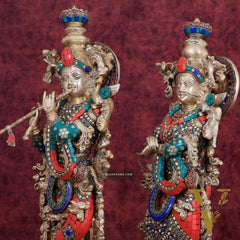 Pure Brass Radha Krishna Idol 25 inch