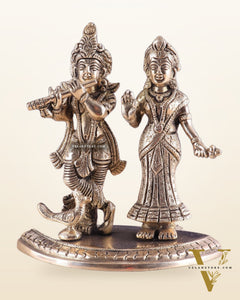Pure Brass Radha Krishna Idol – 7 Inch | Divine Love Sculpture