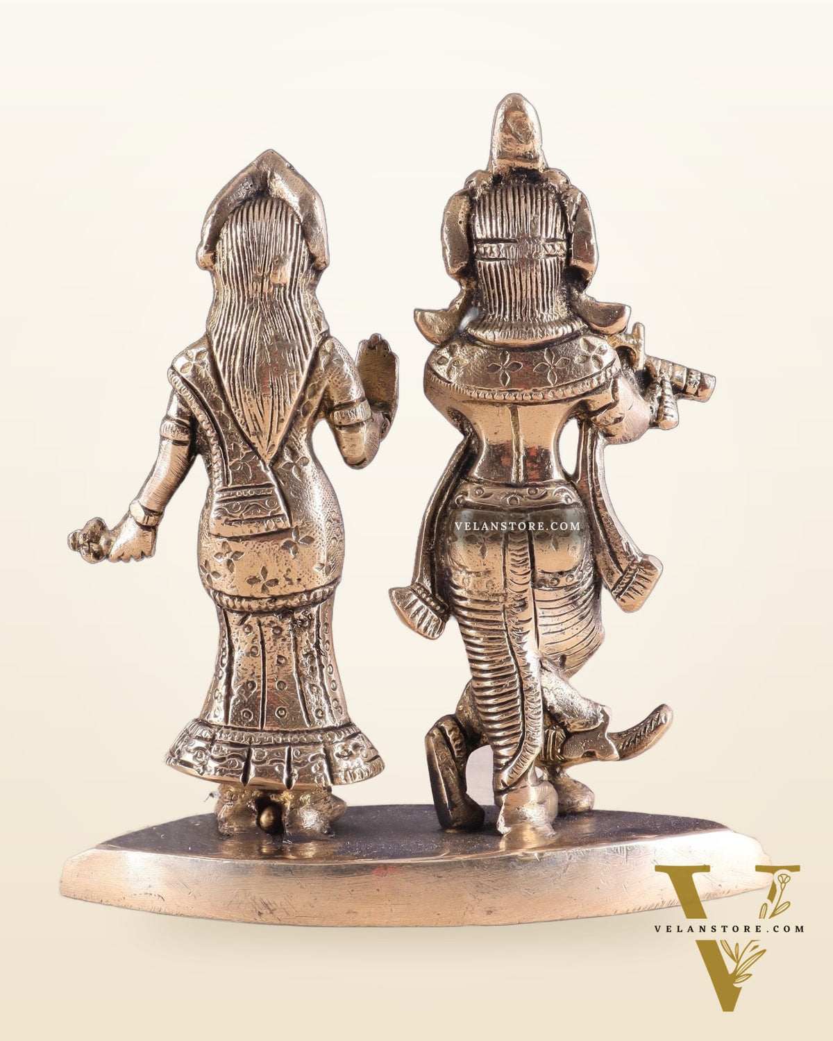 Pure Brass Radha Krishna Idol – 7 Inch | Divine Love Sculpture