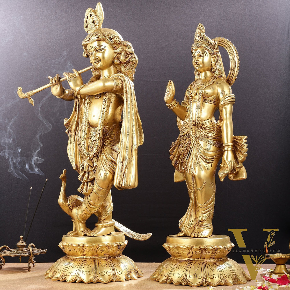 Pure Brass Radha Krishna idols 27 inch