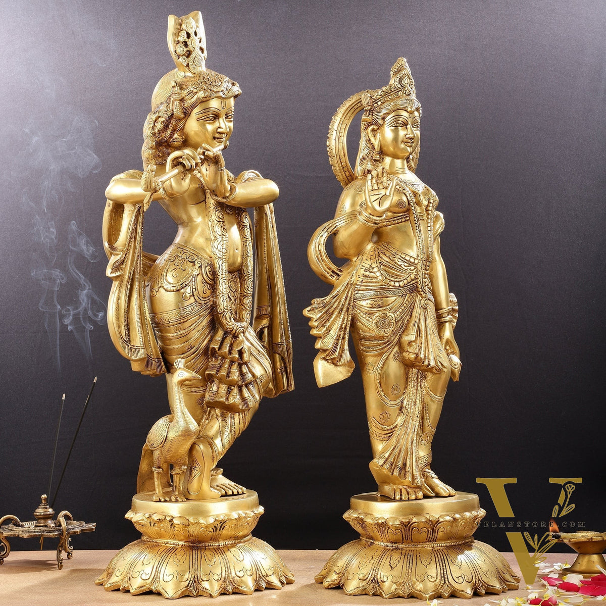 Pure Brass Radha Krishna idols 27 inch