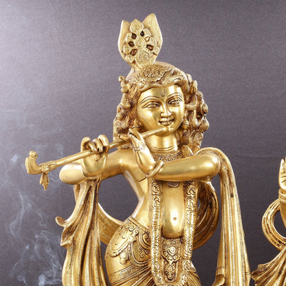 Pure Brass Radha Krishna idols 27 inch